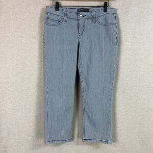 Levis Womens Seersucker Cropped Jeans Capris Size 29 Skinny Pinstripe Preppy